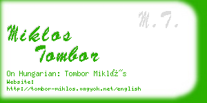 miklos tombor business card